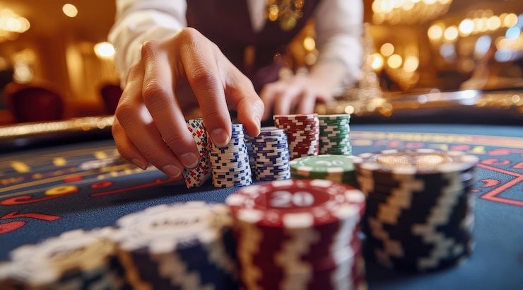 Antarmuka platform slot dana menampilkan kategori permainan olahraga, dealer langsung, slot, dan esports